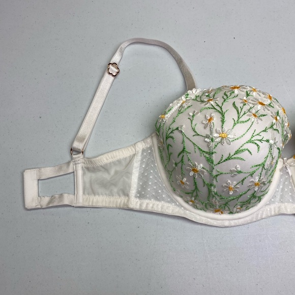 VS WHT/GRN Lightly Lined Underwire, 34DDD *P1101 - Picture 7 of 9